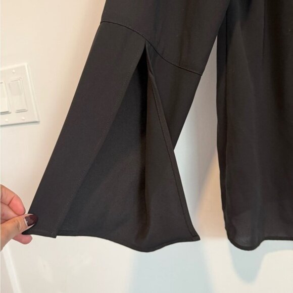 Amanda Maria Black Relaxed Fit Blouse Long Sleeve V-neck Top size 12 - Picture 5 of 9